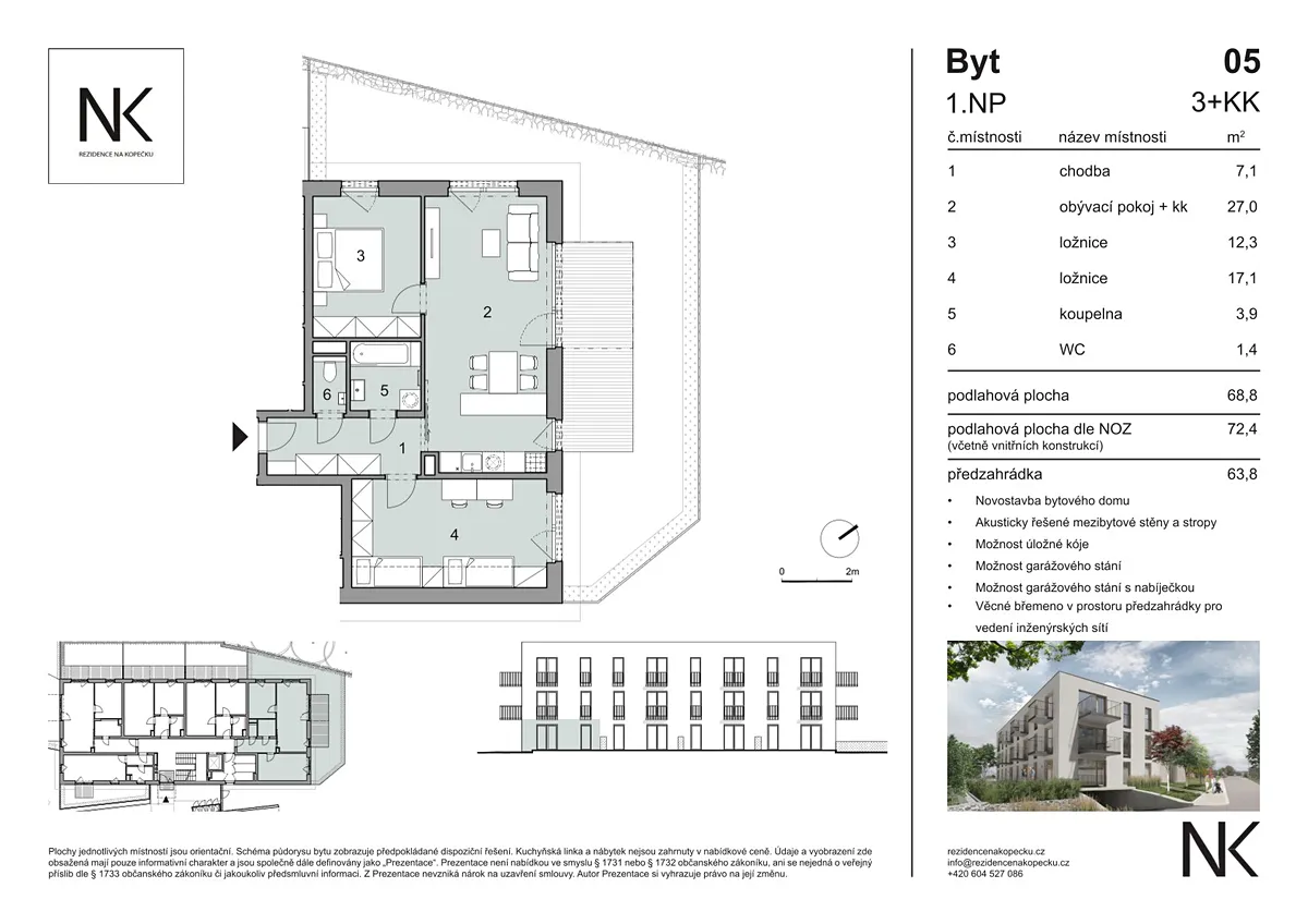 Prodej bytu 3+kk 69 m²